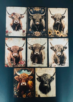 SALE! Set van 8 ansichtkaarten 'Hooglanders', staat: Nieuw zonder prijskaartje, € 2,65, € 3,48 inclusief Kopersbescherming