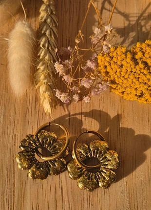 #boucles d'oreilles #fleurs #acier inoxydable #femme #noël #pampilles #doré #léopard #paillettes, brand: Fait Main, condition: New with tags, €6.50, €7.53 includes Buyer Protection