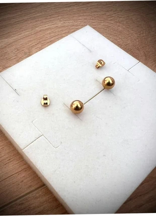Boucles d‘oreilles à puce modèle boules plaqué or, condition: Very good, €12.00, €13.30 includes Buyer Protection