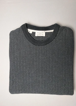 Selected Homme – Pull habillé homme gris texturé – Taille M, brand: Selected, condition: Very good, size: M, €15.00, €16.45 includes Buyer Protection