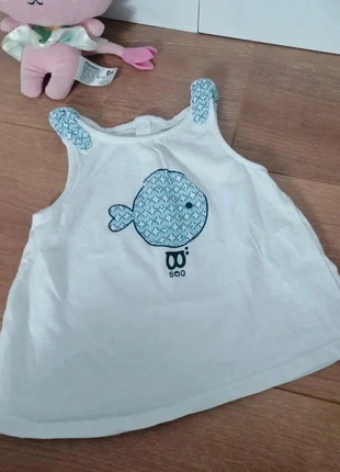 Débardeur blanc Obaïbi – 12 mois, marque: Obaïbi, état: Très bon état, taille: 9-12 mois / 74 cm, 6,00 €, 7,00 € Protection acheteurs incluse