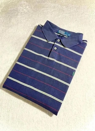 🐎 Polo Ralph Lauren manches longues bleu à rayures avec logo brodé vert - Vintage Année 2000 - Xl, marke: Ralph Lauren, zustand: Sehr gut, größe: XL, 19,00 €, 20,65 € inklusive Vinted-Käuferschutz