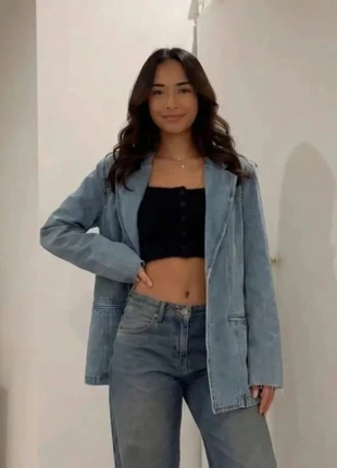 Blazer denim clair oversize, coupe droite moderne taille M, marca: shawlly, estado: Muito bom, tamanho: M / 38 / 10, €59.00, €62.65 inclui Proteção do Comprador