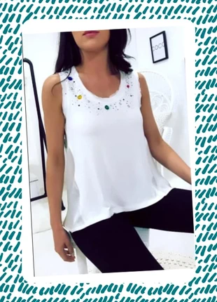 Top Blanc bi matière avec strass sur encolure Golden Days Paris - Taille S/M, marke: Golden Days, zustand: Neu, mit Etikett, größe: S / 36 / 8, 8,91 €, 10,06 € beinhaltet Vinted-Käuferschutz Pro