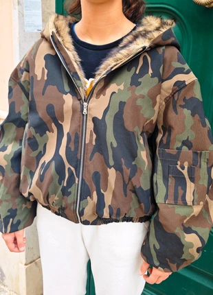 novita' giubbotto Pelliccia Donna colore militare, marca: Lumina, estado: Nuevo con etiquetas, tamaño: Talla única, 75,80 €, 80,29 € Protección al comprador incluida