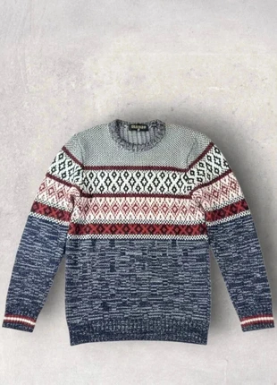 Pull Firetrap jacquard -vintage-maille-Parfait état-Bleu-Taille S, marque: Firetrap, état: Très bon état, taille: S / 36 / 8, 15,00 €, 16,45 € Protection acheteurs incluse