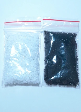 Lot de 2x10g de perles de rocailles tubes japonaise miyuki noir et blanc de 2 mm, merk: Fashion Jewelry, staat: Heel goed, € 3,99, € 4,89 inclusief Kopersbescherming