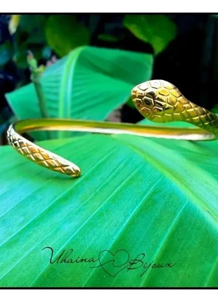 Bracelet jonc serpent doré en acier inoxydable, brand: Uhaina Bijoux, condition: New with tags, €10.00, €11.20 includes Buyer Protection Pro