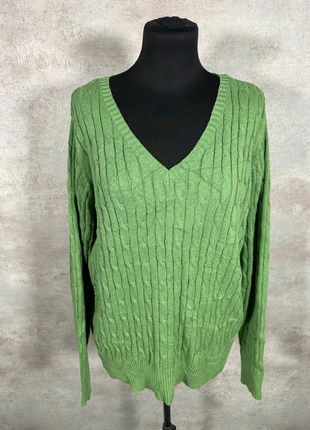 Pull Maille Torsadée Cable Knit Vintage St John's Bay vert clair ample taille XL, brand: Vintage Dressing, condition: Very good, size: XL / 42 / 14, €15.00, €16.45 includes Buyer Protection Pro
