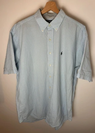 Chemisette à rayures blanche et bleue Ralph Lauren L, merk: Ralph Lauren, staat: Heel goed, maat: L, € 44,00, € 46,90 inclusief Kopersbescherming Pro