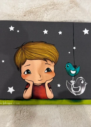 Tableau enfant “Rêveur et oiseau” illustration de la fabrique d’Ava, brand: la fabrique d’ava, condition: Very good, size: Newborns / 44 cm, €4.00, €4.90 includes Buyer Protection