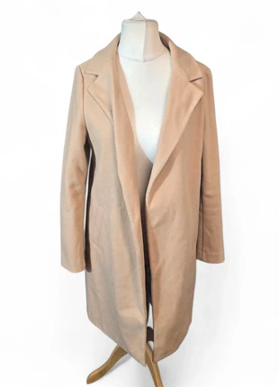 New Look Camel Beige Overcoat – Size 12 – Open Style with Pockets, brand: New Look, condition: Good, size: L / 12, £4.00, £4.90 includes Buyer Protection