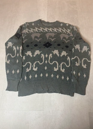 Pull vintage gris à motifs multicolore / Pull d'hiver épais a col rond Taille M, brand: Vintage Dressing, condition: Very good, size: M, €20.00, €21.70 includes Buyer Protection