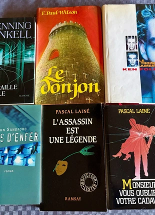 Lot 6 romans suspense thriller Mankell Follett Laine, condition: Very good, €6.00, €7.00 includes Buyer Protection