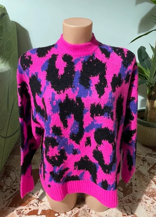 Maglione donna Bershka leopardato fucsia – taglia XS/S, stile trendy e moderno, marque: Bershka, état: Neuf avec étiquette, taille: S / 36 / 8, 15,99 €, 17,49 € Protection acheteurs incluse
