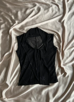 Real vintage y2k goth fairy glam black mesh top, marque: Vintage Dressing, état: Très bon état, taille: S / 36 / 8, 19,00 €, 20,65 € Protection acheteurs incluse