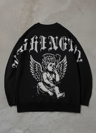 Pull-over Jacquard à Motif Ange – Style Rétro Décontracté pour Homme, marke: Jacquard, zustand: Sehr gut, größe: M, 35,00 €, 37,45 € inklusive Vinted-Käuferschutz