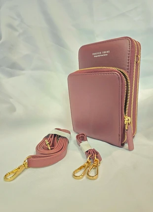 Forever Young Double-Zip Crossbody Wallet Bag – Wine Red, brand: Forever Young, condition: New with tags, £5.50, £6.48 includes Buyer Protection
