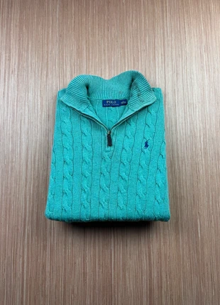 Half zip 1/4 zip col camionneur en maille Ralph Lauren torsadé taille S, brand: Ralph Lauren, condition: Good, size: S, €50.00, €53.20 includes Buyer Protection Pro