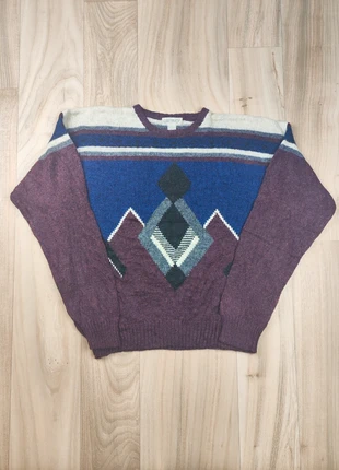 Pull vintage 80s, Y2K, Cattivo, bordeaux bleu, col rond, coupe droite, taille L homme, marca: cattivo, estado: Muy bueno, tamaño: L, 19,00 €, 20,65 € Protección al comprador Pro incluida