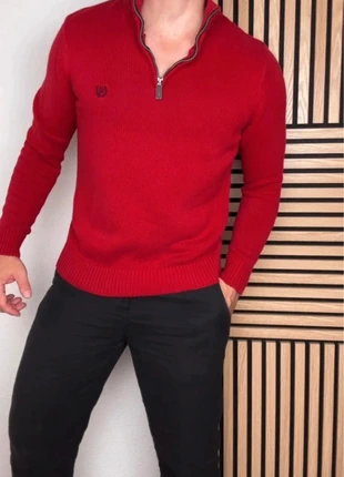 Pull 1/4 zip col camionneur Chaps Ralph Lauren | Rouge vif | Taille S, brand: Chaps Ralph Lauren, condition: Very good, size: S, €22.00, €23.80 includes Buyer Protection
