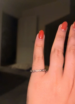 Pandora White Enamel Ring, brand: Pandora, condition: Satisfactory, size: 17.3 mm / N½, £5.75, £6.74 includes Buyer Protection