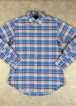 Superbe chemise homme Ralph Lauren S custom fit carreaux turquoise cavalier fuschsia, brand: Ralph Lauren, condition: Good, size: S, €9.90, €11.10 includes Buyer Protection