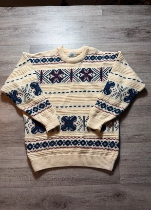 Pull laine country traditions femme oversize chunky rayures marron rétro 70s - Taille M, merk: Vintage Dressing, staat: Heel goed, maat: M / 38 / 10, € 50,00, € 53,20 inclusief Kopersbescherming