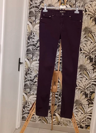 Pantalon Slim Femme LPB Taille 38 - Violet Foncé - Coton Stretch, merk: Lpb, staat: Heel goed, maat: M / 38 / 10, € 6,00, € 7,00 inclusief Kopersbescherming