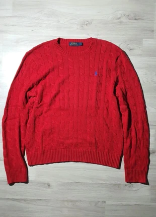 Pull d'hiver/ pull torsadé Ralph Lauren rouge taille L, marque: Ralph Lauren, état: Très bon état, taille: L, 45,00 €, 47,95 € Protection acheteurs incluse