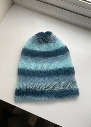 Handmade knitted blue mohair beanie, brand: Bizboz knits, condition: New without tags, size: One size, £25.00, £26.95 includes Buyer Protection