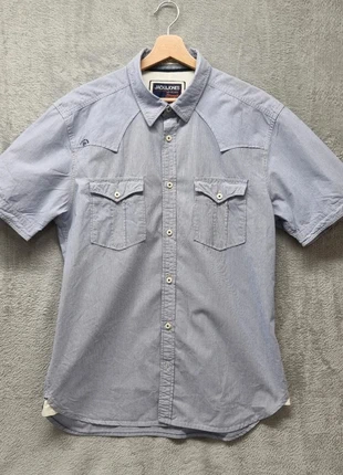 Jack & Jones Strength Line Blue Pinstripe Short Sleeve Shirt - Men's XL, marque: Jack & Jones, état: Très bon état, taille: XL, 10,00 €, 11,20 € Protection acheteurs incluse