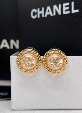 Chanel Paris Pearl CC Stud Earrings, Gold & Crystal, brand: Chanel, condition: New with tags, £74.97, £79.42 includes Buyer Protection