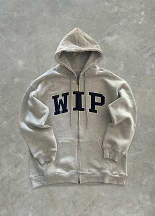 Carhartt Sweat WIP Felpa con Cappuccio Zip | Taglia L | Logo WIP Blu | Grigio Melange, marca: Carhartt, estado: Nuevo sin etiquetas, tamaño: L, 70,00 €, 74,20 € Protección al comprador incluida