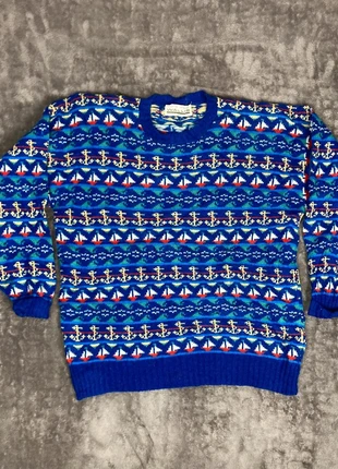 Pull Bleu à motifs bateaux Vintage, marca: Wallis, estado: Bom, tamanho: L, €12.00, €13.30 inclui Proteção do Comprador Pro