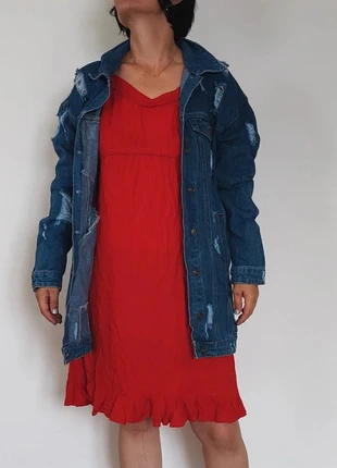 Veste en jean longue destroy – Vivid Fashion Jeans – T. M, marke: Vivid, zustand: Sehr gut, größe: M / 38 / 10, 8,00 €, 9,10 € inklusive Vinted-Käuferschutz