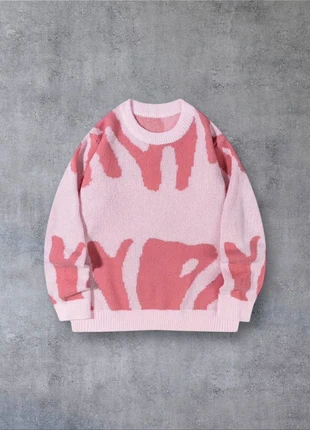 Pull Vintage Y2K Motifs Rayures Rose Taille Xl - Américain Old School USA 90s Streetwear, brand: Aesthetic, condition: Very good, size: XL, €44.90, €47.85 includes Buyer Protection