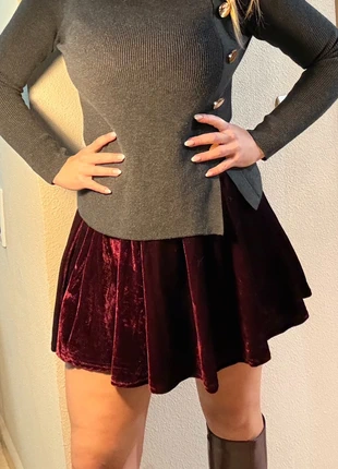 Falda de terciopelo granate, marque: Oasap, état: Neuf avec étiquette, taille: S / 36 / 8, 13,00 €, 14,35 € Protection acheteurs incluse