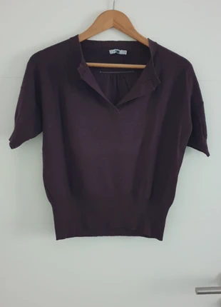 Pull aubergine Monoprix – manches courtes  – 5% alpaga, marque: Monoprix, état: Très bon état, taille: M / 38 / 10, 14,00 €, 15,40 € Protection acheteurs incluse