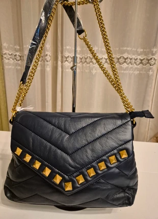 Borsa trapuntata blu notte – Eleganza audace con dettagli dorati, brand: Phil Firenze, condizioni: Nuovo con cartellino, €10.00, €11.20 include la Protezione acquisti Pro