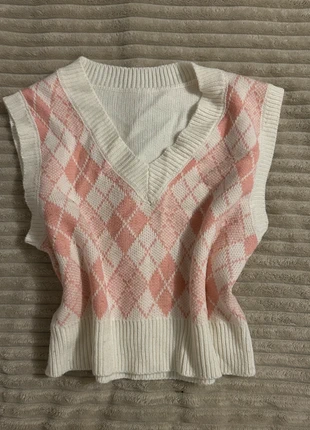 Pull à carreaux sans manches rose, marke: Inconnu, zustand: Sehr gut, größe: M / 38 / 10, 5,00 €, 5,95 € inklusive Vinted-Käuferschutz