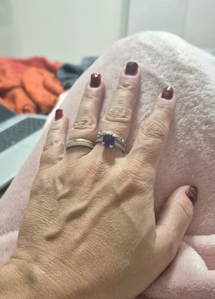 Moon Magic Anello argento con zirconi e pietra Ametista, zustand: Neu, mit Etikett, größe: 56.9 mm / 18.1 mm Ø, 50,00 €, 53,20 € inklusive Vinted-Käuferschutz