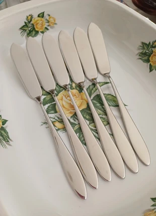 Magnifique ensemble de 6 couteaux à poisson Schulte Ufer inox miroir massif haute qualité, merk: INOX, staat: Als nieuw, € 18,00, € 19,60 inclusief Kopersbescherming