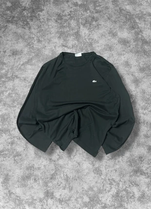 T-shirt Lacoste vintage 90s noir à manche longue logo brodé blanc 100% coton - M, brand: Lacoste, condition: Very good, size: M, €17.90, €19.50 includes Buyer Protection