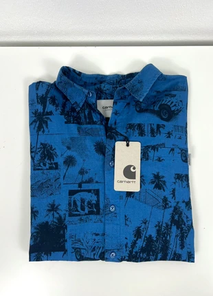 Chemise à manche courte bleue à motifs Carhartt homme taille M vintage 100%coton, marque: Carhartt, état: Très bon état, taille: M, 28,90 €, 31,05 € Protection acheteurs incluse