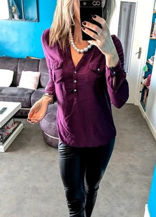 💜 Chemise prune fluide – Taille 34 – Excellent état 💜, condition: Very good, size: XS / 34 / 6, €12.00, €13.30 includes Buyer Protection Pro
