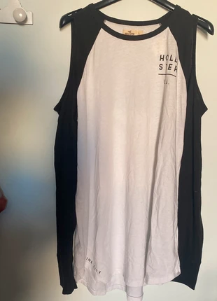 Maglietta t-shirt a maniche lunghe cut off shoulder Hollister bianco/nera regular casual sporty, marke: Hollister, zustand: Gut, größe: L, 6,00 €, 7,00 € inklusive Vinted-Käuferschutz