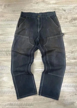 Carpenter Double Knee Pant Carhartt Noir 28x32 38 FR Baggy Fit Large Oversize Workwear Vintage, marque: Carhartt, état: Très bon état, taille: W28 | FR 38, 50,00 €, 53,20 € Protection acheteurs incluse