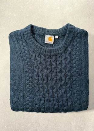 Pull col rond bleu marine à motif carhartt - taille XS homme, brand: Carhartt, condition: Very good, size: XS, €42.00, €44.80 includes Buyer Protection Pro