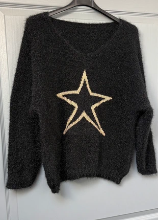 Pull mohair femme noir étoile M/L, brand: mohair len, condition: Very good, size: L / 40 / 12, €24.00, €25.90 includes Buyer Protection Pro